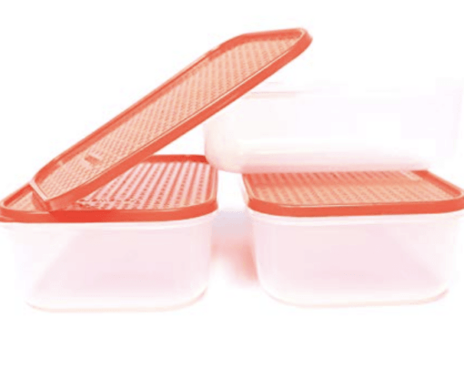 Mahaware Modular Jolly Polka Plastic Container Set, 1200ml,Set of 3 Pieces, Blue - Image 3